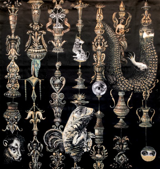 Bestiary 2 | płótno, druk cyfrowy | 110 x 110 cm